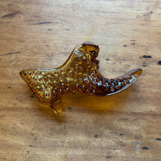 Fenton Amber Glass Slipper ★ Vintage