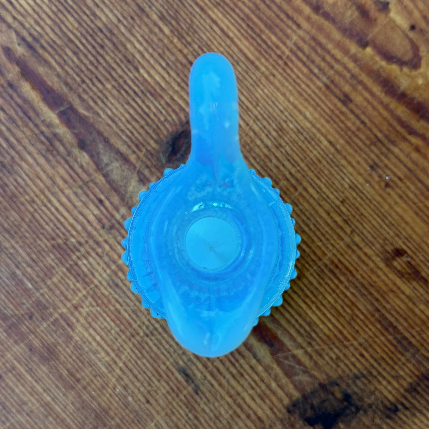 Blue Fenton Opalescent Hobnail Cruet ★ Vintage