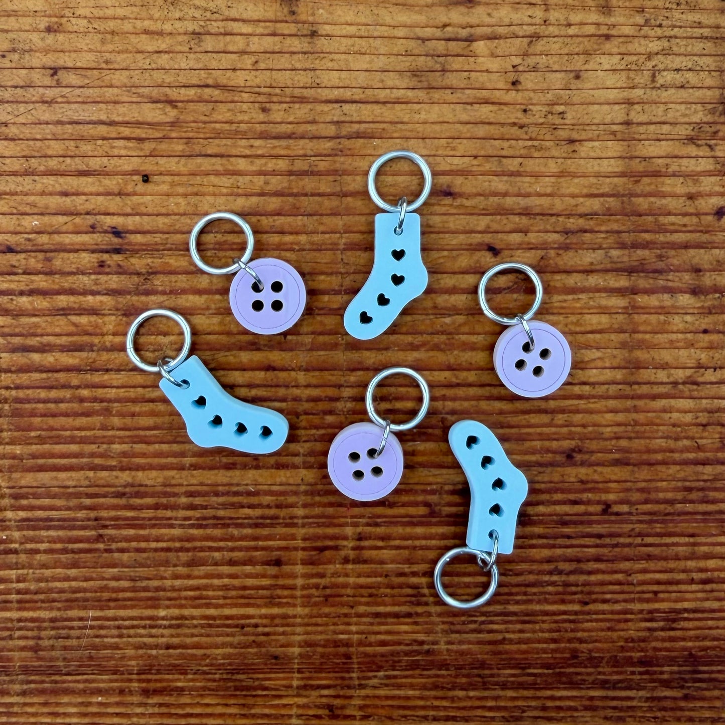Button + Sock Blocker Stitch Markers