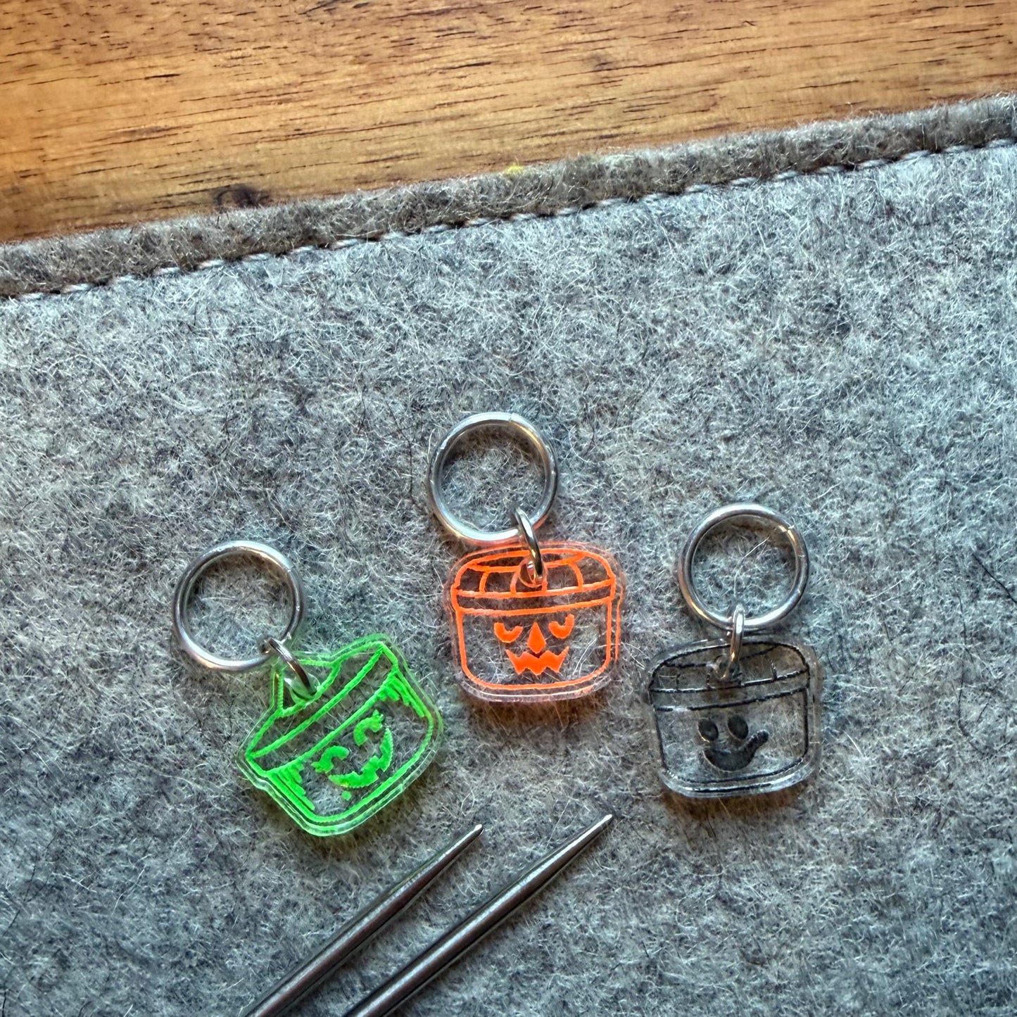 Halloween Bucket Stitch Markers
