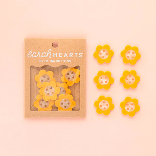 Yellow Daisy Buttons by Sarah Hearts (Large)