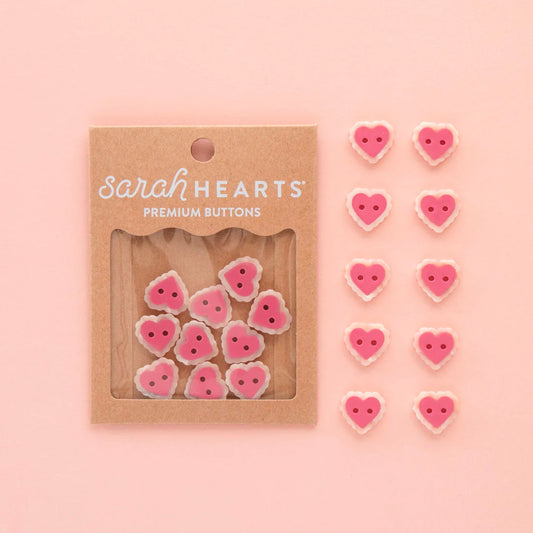 Pink Sweet Heart Buttons by Sarah Hearts (Small)