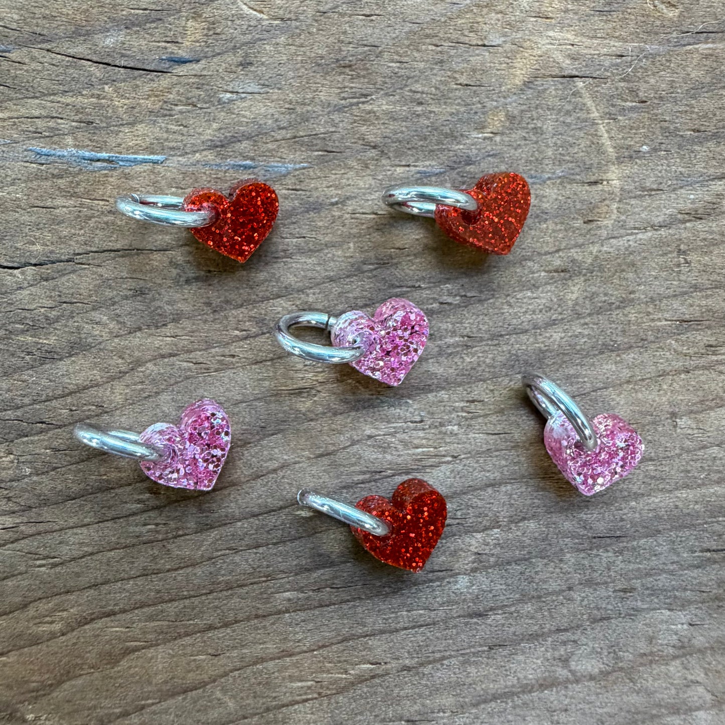 Pink and Red Bitty Hearts