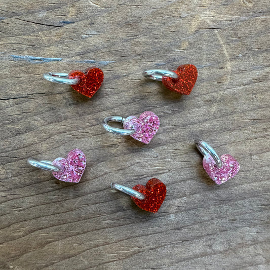 Pink and Red Bitty Hearts