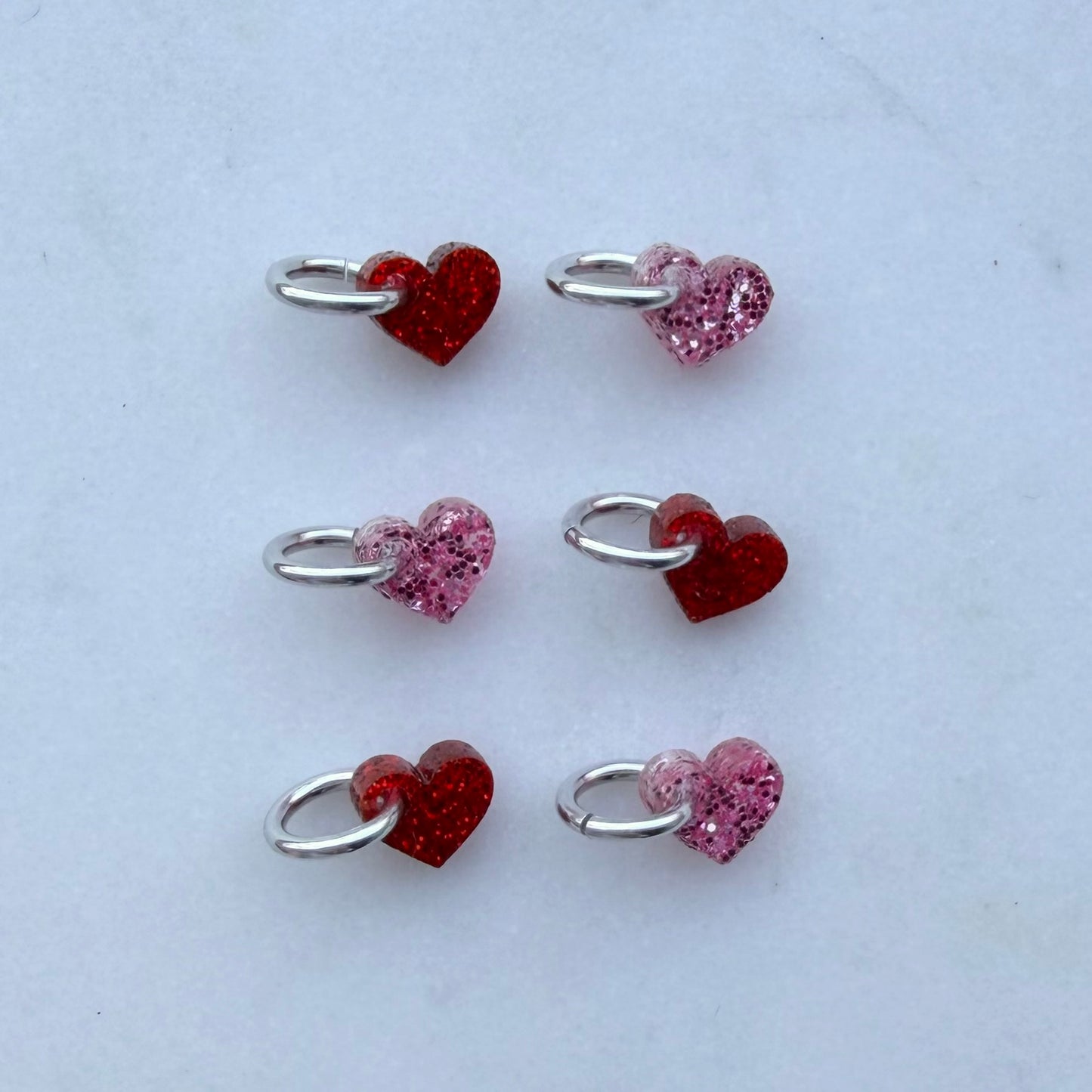 Pink and Red Bitty Hearts