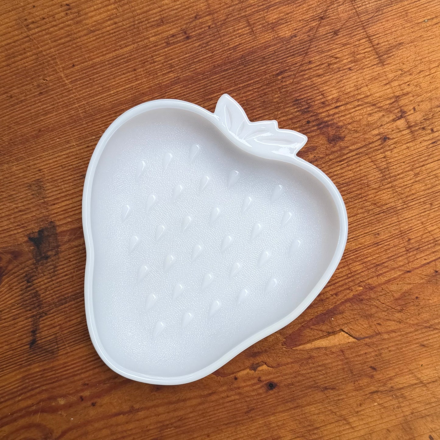 Strawberry Milkglass Dish ★ Vintage