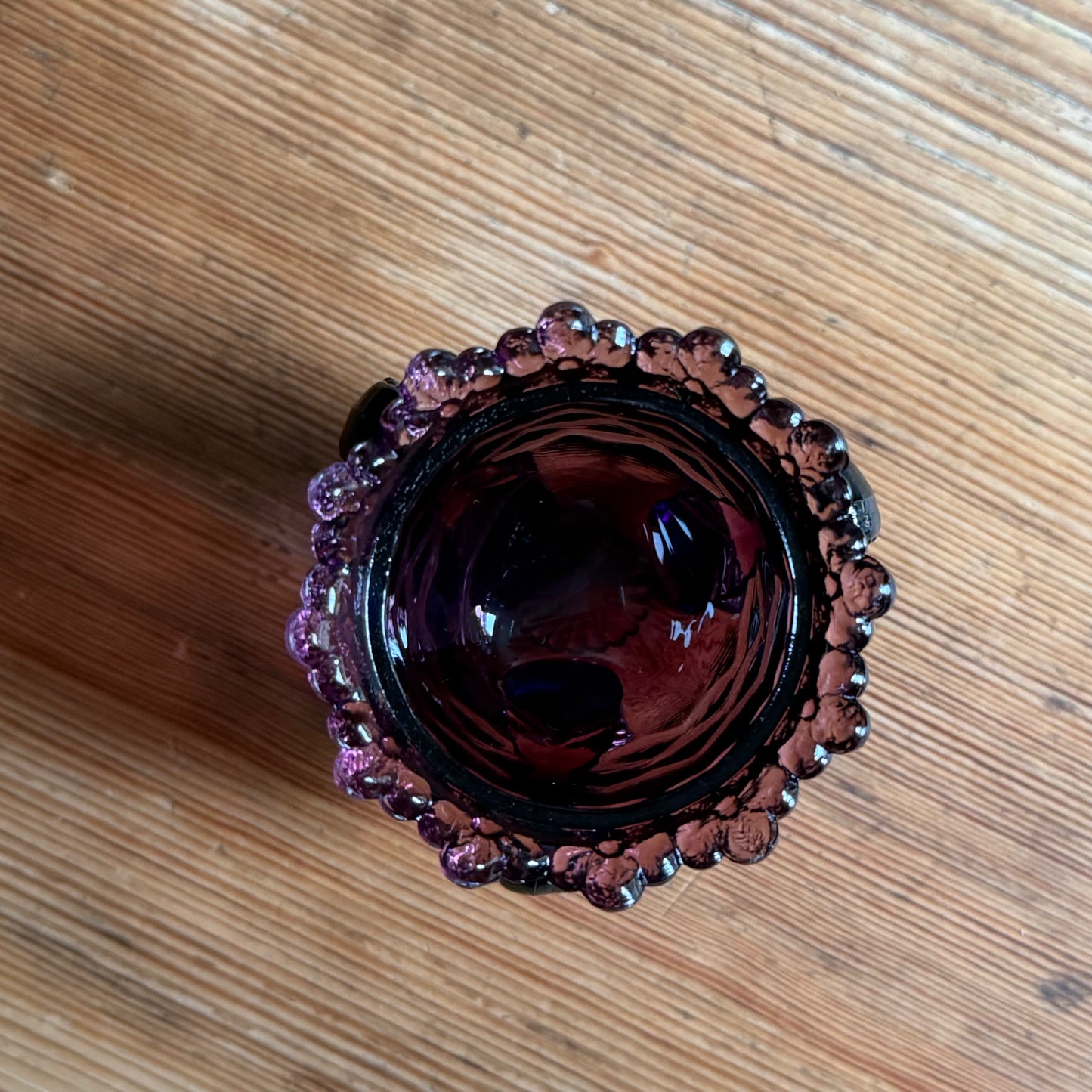 Purple Forget Me Not Glass Vessel ★ Vintage