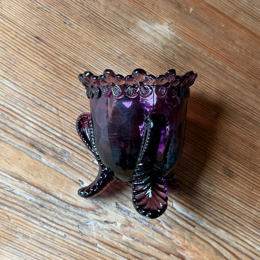 Purple Forget Me Not Glass Vessel ★ Vintage
