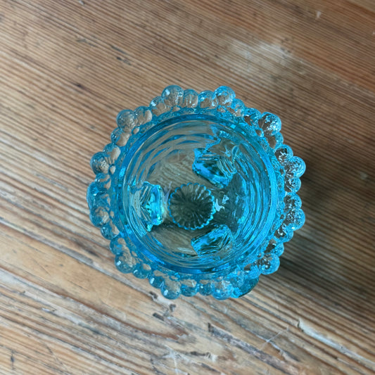 Blue Forget Me Not Glass Vessel ★ Vintage