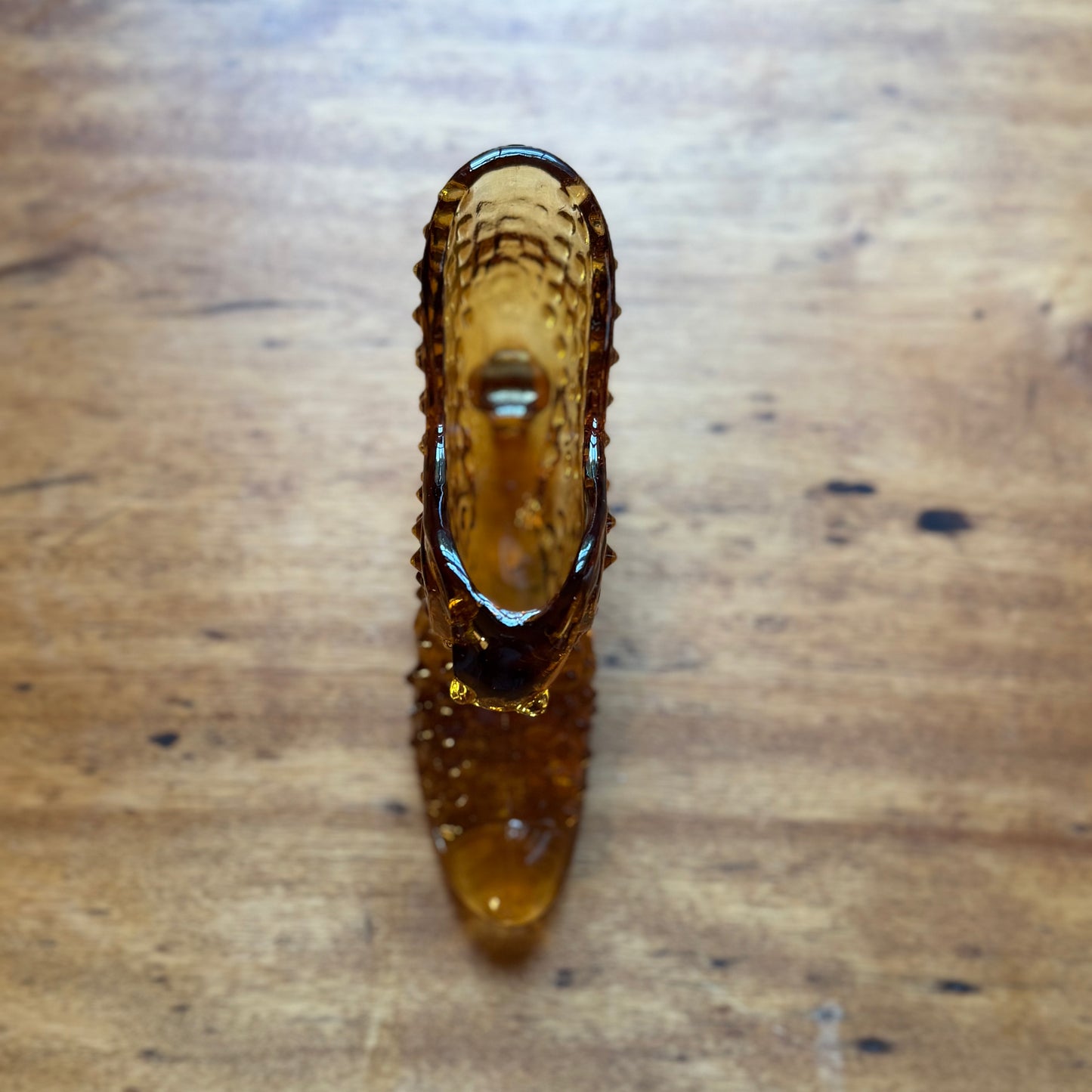 Fenton Amber Glass Slipper ★ Vintage