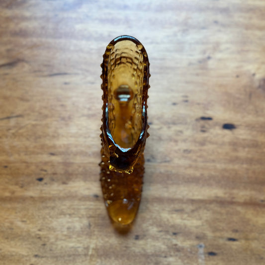 Fenton Amber Glass Slipper ★ Vintage
