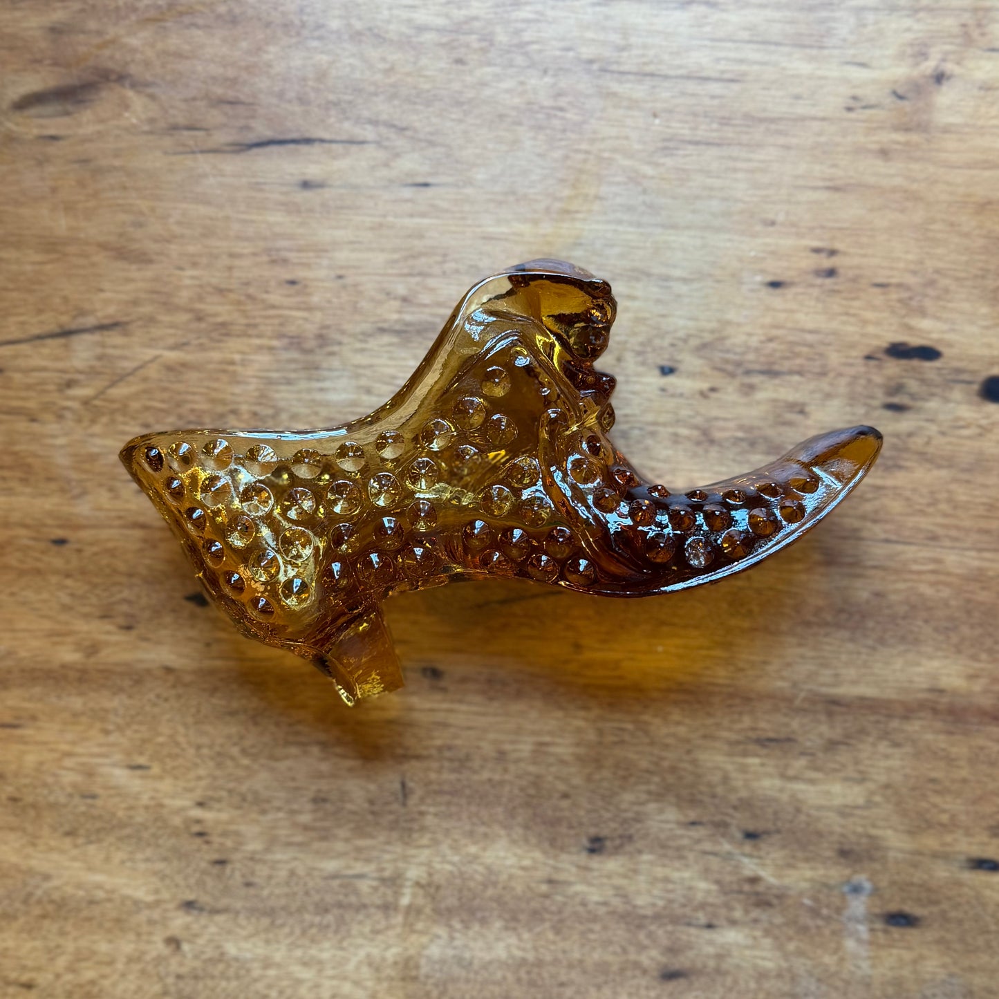 Fenton Amber Glass Slipper ★ Vintage
