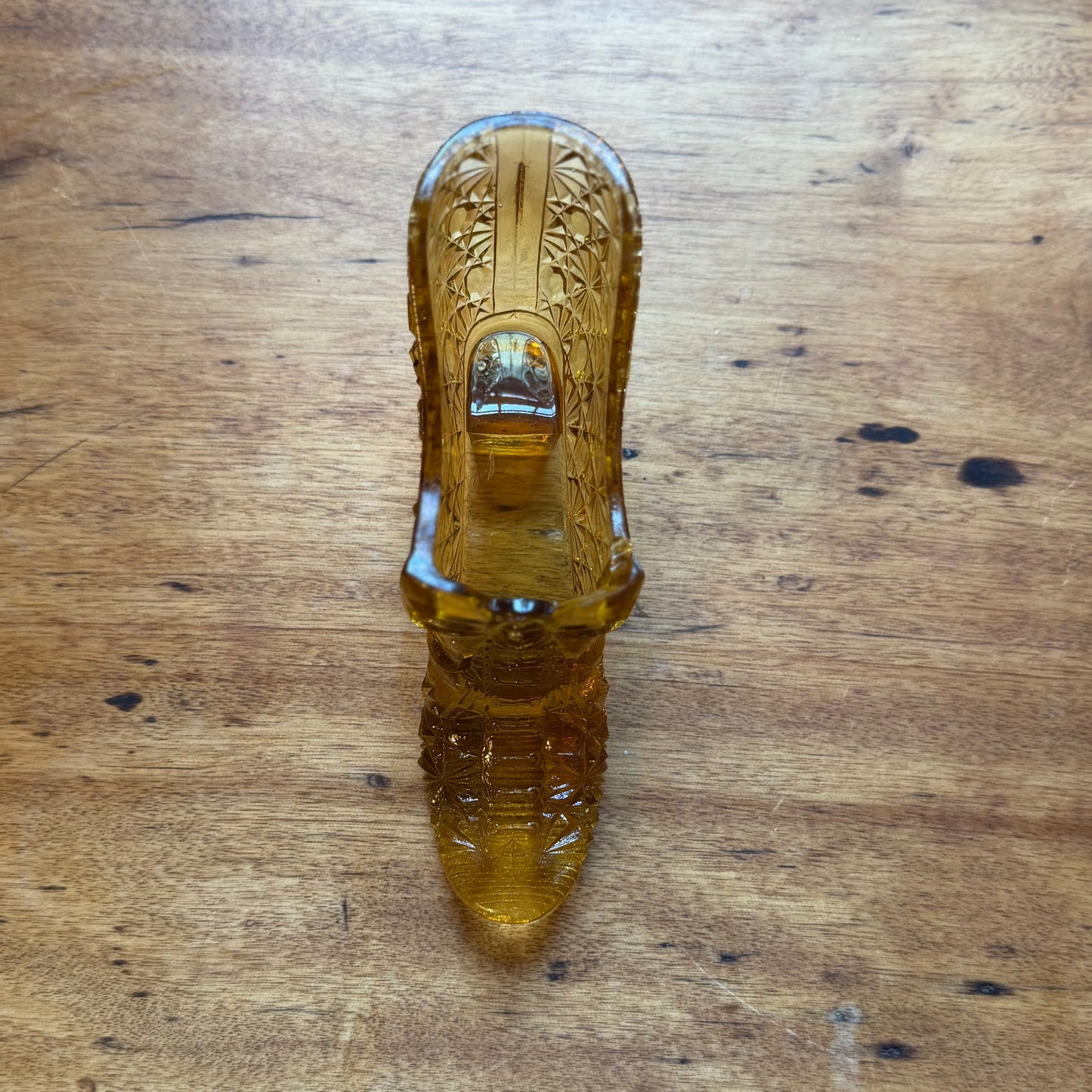 Vintage Amber Glass Slipper ★ Vintage