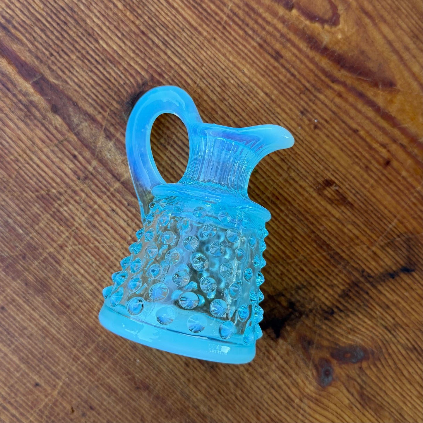 Blue Fenton Opalescent Hobnail Cruet ★ Vintage