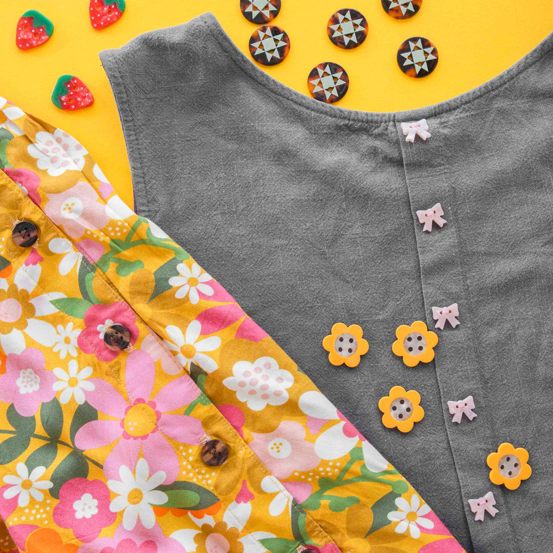 Yellow Daisy Buttons by Sarah Hearts (Small)